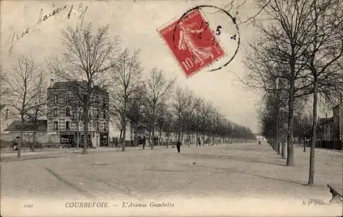 Ak Courbevoie Hauts de Seine, L'Avenue Gambetta