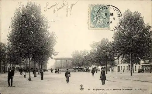 Ak Courbevoie Hauts de Seine, Avenue Gambetta