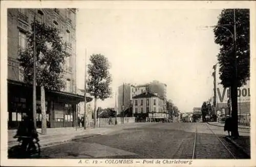 Ak Colombes Hauts de Seine, Pont de Charlebourg