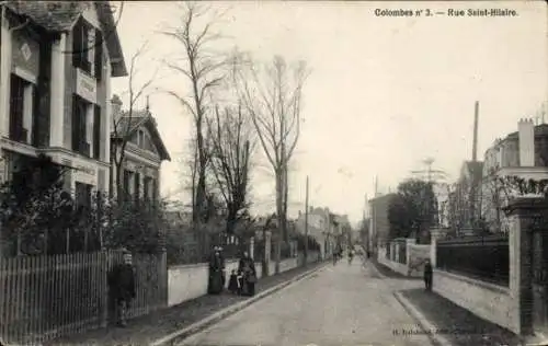 Ak Colombes Hauts de Seine, Rue Saint-Hilaire