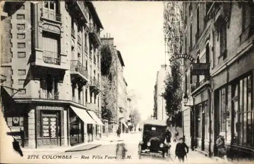 Ak Colombes Hauts de Seine, Rue Félix Faure