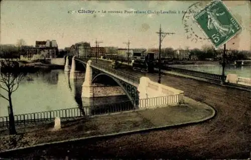 Ak Clichy Hauts de Seine, Le nouveau Pont reliant Clichy-Levallois