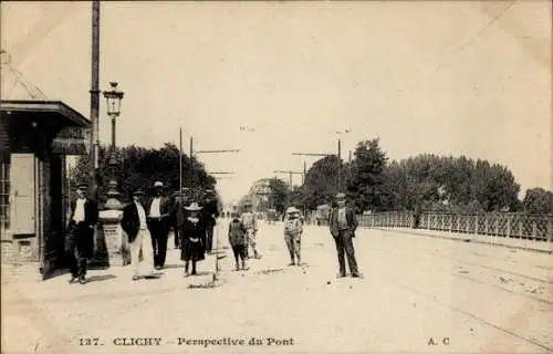 Ak Clichy Hauts de Seine, Perspective du Pont