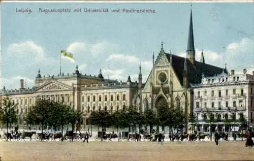 Ak Leipzig, Augustusplatz, Universität, Paulinerkirche