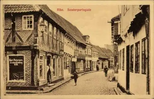 Ak Ribe Dänemark, Sonderportsgade, Fachwerkhaus, Geschäft Karl Petersen