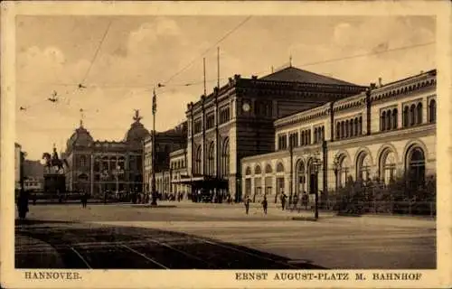 Ak Hannover in Niedersachsen, Ernst-August-Platz, Bahnhof