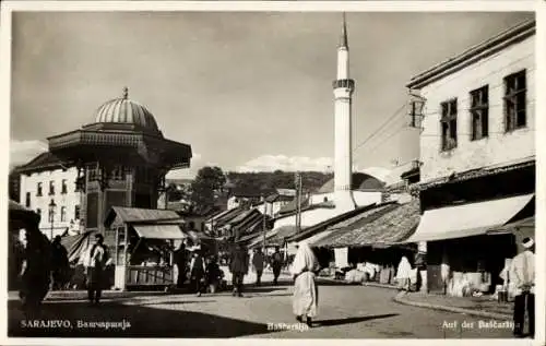 Ak Sarajevo Bosnien Herzegowina, Baščaršija, Markt, Moschee, historische Architektur