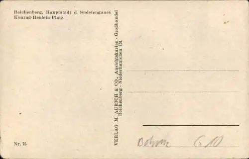 Ak Reichenberg in Böhmen Liberec Tschechien, Historische Stadtansicht, Konrad-Henlein-Platz, G...
