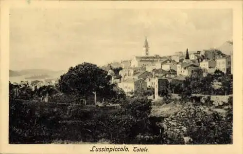 Ak Mali Lošinj Lussinpiccolo Kroatien, Bild von  Häuser, Kirche, Landschaft