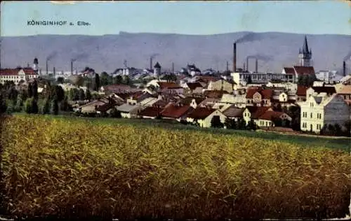 Ak Dvůr Králové nad Labem Königinhof an der Elbe Region Königgrätz, Stadtansicht, Fabriken