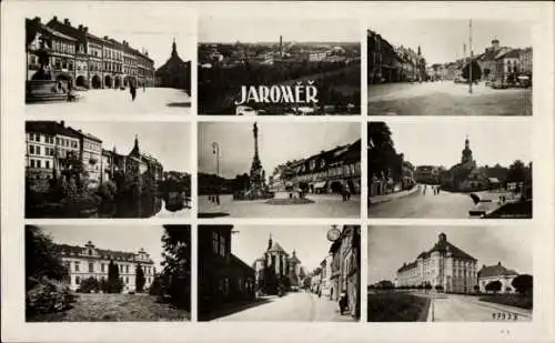 Ak Jaroměř Jermer Region Königgrätz, Stadtansichten, Jaroměř Schriftzug, historische Gebäude, ...