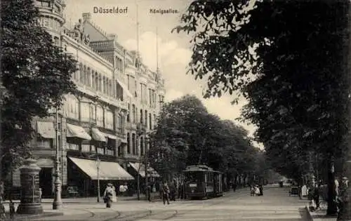 Ak Düsseldorf am Rhein,  Königsallee, Straßenbahn