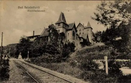 Ak Bad Salzdetfurth in Niedersachsen, Kinderheilanstalt, Bahnstrecke