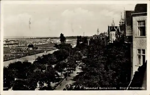 Ak Świnoujście Swinemünde Pommern, Strandpromenade