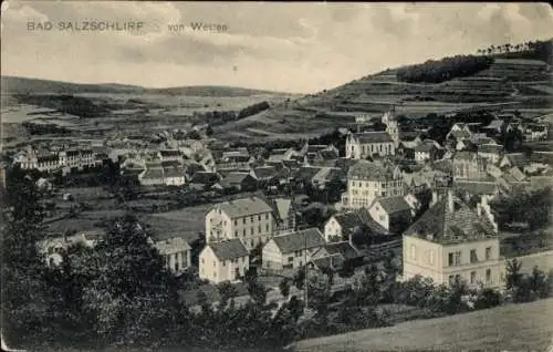 Ak Bad Salzschlirf in Hessen, Panorama von Westen