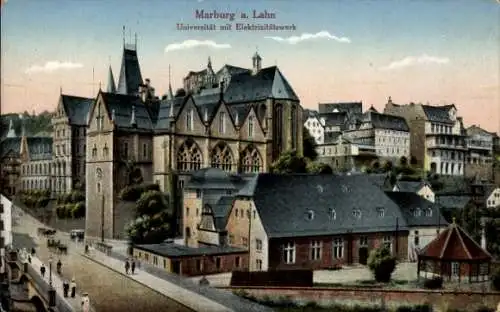 Ak Marburg an der Lahn, Universität, Elektrizitätswerk