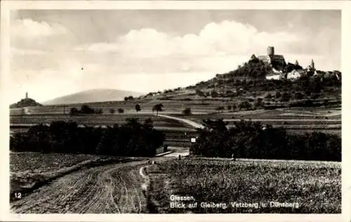 Ak Glessen Bergheim an der Erft, Landschaft mit Hügeln, Gleiberg, Vetzberg, Dünsberg, Postkart...