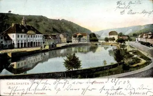 Ak Bad Karlshafen an der Weser, Hafenplatz, Rathaus