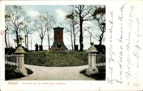 Ak Wesel am Niederrhein, Denkmal der 11. Schillschen Offiziere