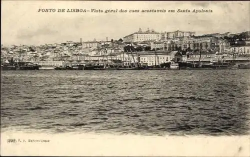 Ak Lisboa Lissabon Portugal, Hafen, Santa Apolonia