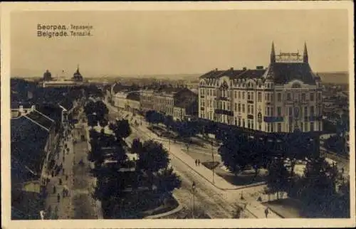 Ak Beograd Belgrad Serbien, Stadtansicht, Terazije,  historische Fotografie