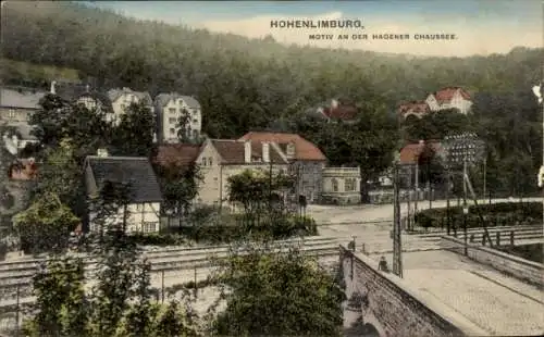 Ak Hohenlimburg Hagen in Westfalen,  Häuser, Landschaft, Bahngleise