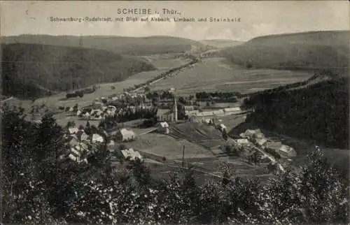 Ak Scheibe Alsbach Thüringen, Schwarzburg-Rudolstadt mit Blick auf Alsbach