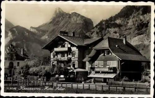 Ak Kandersteg Kanton Bern, Hotel Adler, Berge, schwarzwälder Stil