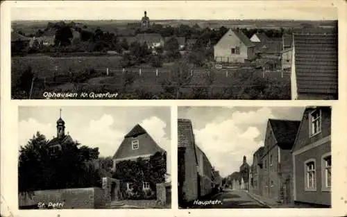 Ak Querfurt im Saalekreis, Panoramablick, St. Petri, Hauptstraße, historische Architektur