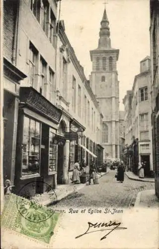 Ak Namur Wallonien, Rue et Eglise Saint Jean