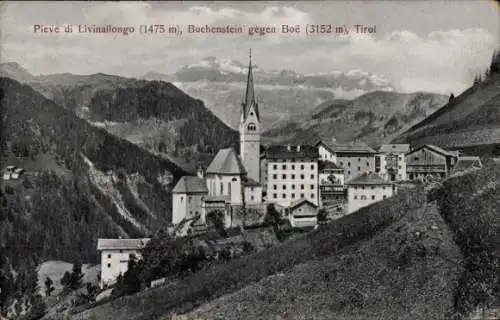 Ak Buchenstein in Tirol Pieve di Livinallongo del Col di Lana Veneto, Panorama, Kirche, Boe