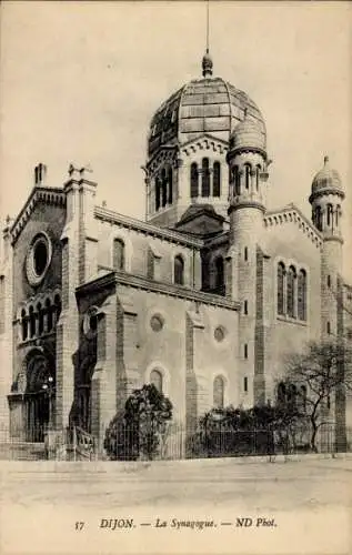 Ak Dijon Côte d'Or, La Synagoge, historisches Gebäude, schwarz-weiße Fotografie