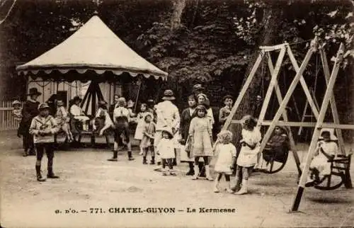 Ak Chatel Guyon Puy de Dôme, La Kermesse, Kirmes, Schaukeln, Karussell