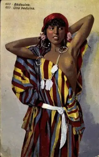 Ak Beaute bedouine, Frauenakt, barbusig, Maghreb