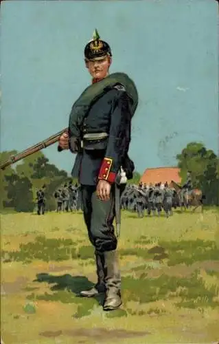 Ak Deutsche Armee, Soldat in Uniform, Gemaltes Porträt