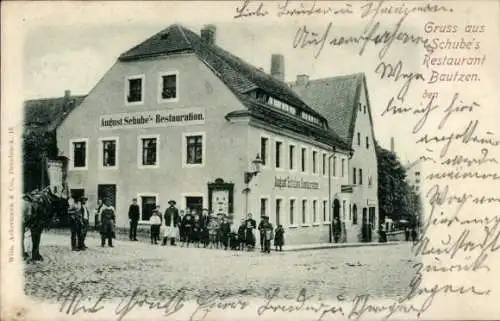 Ak Bautzen in der Oberlausitz, Restaurant August Schube