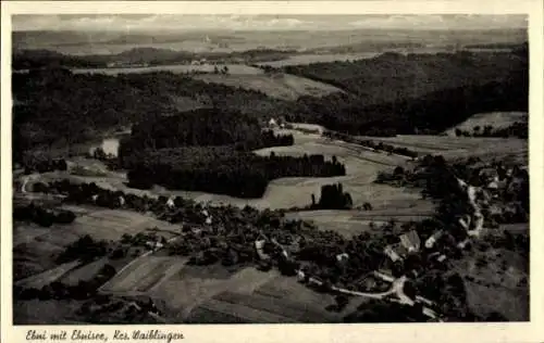 Ak Ebni Kaisersbach in Baden Württemberg, Ebnisee, Fliegeraufnahme