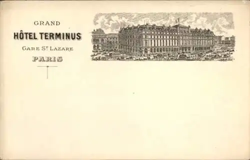 Ak Paris VIII, Avenue des Champs Élysées, Grand Hôtel Terminus, Gare St. Lazare,  historische ...