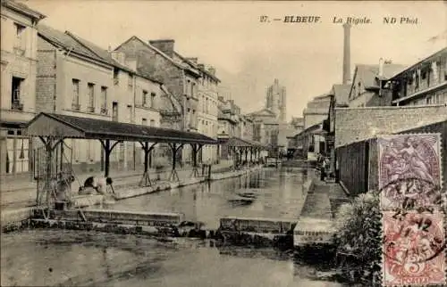 Ak Elbeuf Seine Maritime, Rigole