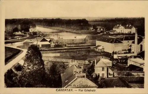 Ak Carentan Manche, Fluss, Gebäudeensemble,  Vue Générale, um 1910