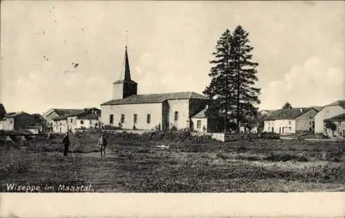 Ak Wiseppe Lothringen Meuse, Église, Kirche, Teilansicht der Ortschaft 