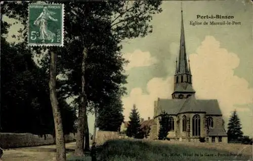 Ak Port à Binson Mareuil le Port Marne, Eglise de Mareuil-le-Port