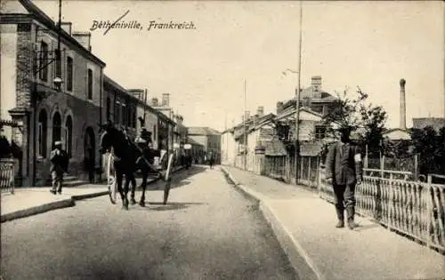 Ak Betheniville Marne, Teilansicht, Kutsche