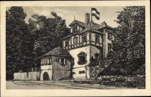 Studentika Ak Erlangen, Corps Guestphalia, Corpshaus Auf dem Berge 161/2, RSC