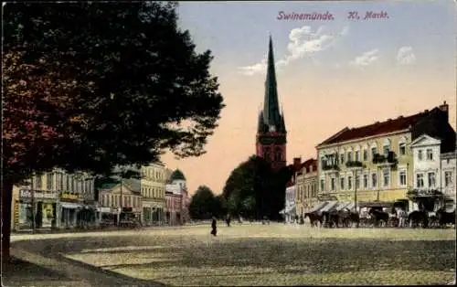 Ak Świnoujście Swinemünde Pommern, Kleiner Markt