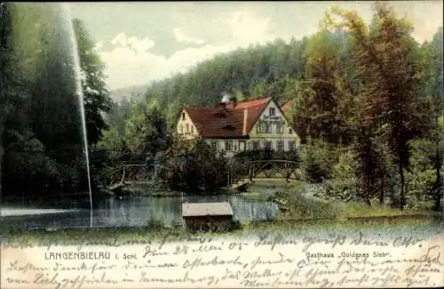 Ak Bielawa Langenbielau Schlesien, Gasthaus Goldenes Sieb