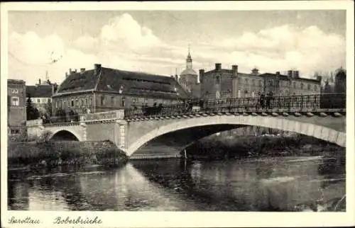 Ak Szprotawa Sprottau Schlesien, Boberbrücke