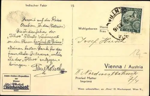 Ak Indien, Indischer Fakir