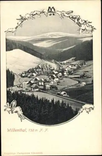 Passepartout Ak Wildenthal Eibenstock im Erzgebirge, Gesamtansicht