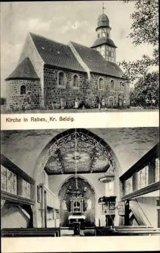 Ak Raben Rabenstein im Fläming, Kirche, Inneres, Altar